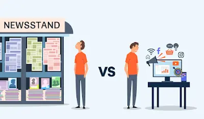 a contrast between conventional and digital advertising